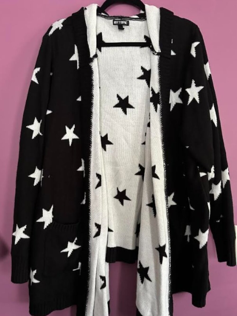 Torrid/Hot Topic Size 5 (28) Star Hooded Cardigan Open Front Sweater
